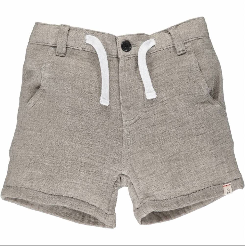 NEW MIKAROSE boy's crew drawstring shorts in brown